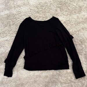 Splendid Black Ruffle Kids Sweatshirt